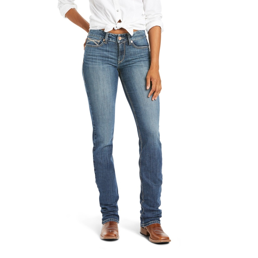 Ariat Women's Straight Leg Jeans in Medium Blue Wash
